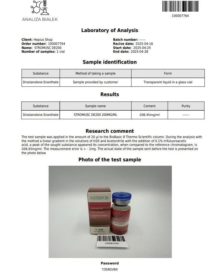 Premium Brand STROMUSC Drostanolone Enanthate 200mg/ml For Bodybuilding CAS:13425-31-5 suppliers