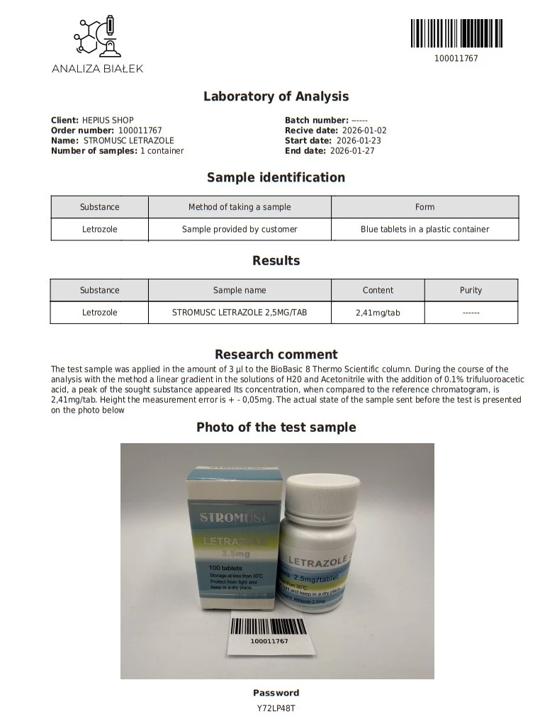 Premium Brand STROMUSC Letrozole(Femara)2.5mg For Bodybuilding CAS:112809-51-5 suppliers