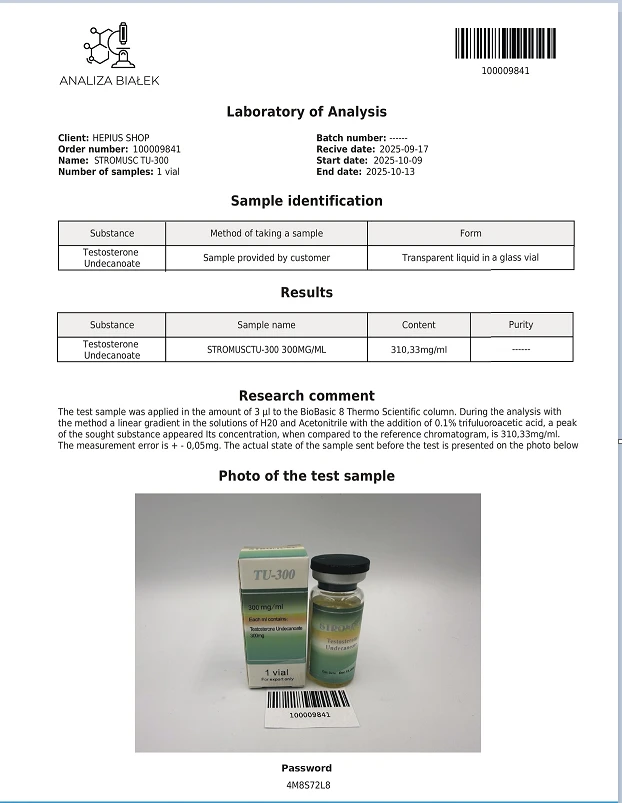 Premium Brand STROMUSC Testosterone Undecanoate 300mg/ml For Bodybuilding CAS:5949-44-0 suppliers